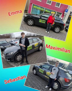 05.02.2024: Bunter Hintergrund, mit Bildern der Prüflinge PKW-Führerschein