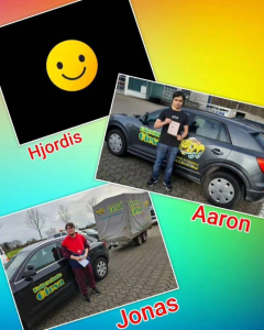 01.03.2024: Bunter Hintergrund, mit Bildern der Prüflinge PKW-Führerschein