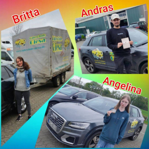 12.04.2024: Bunter Hintergrund, mit Bildern der Prüflinge PKW-Führerschein