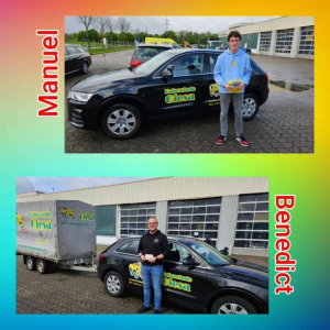 16.04.2024: Bunter Hintergrund, mit Bildern der Prüflinge PKW-Führerschein