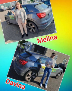 15.05.2024: Bunter Hintergrund, mit Bildern der Prüflinge nach der Führerscheinprüfung