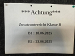 18. & 23.06.: Zusatzunterricht Klasse B