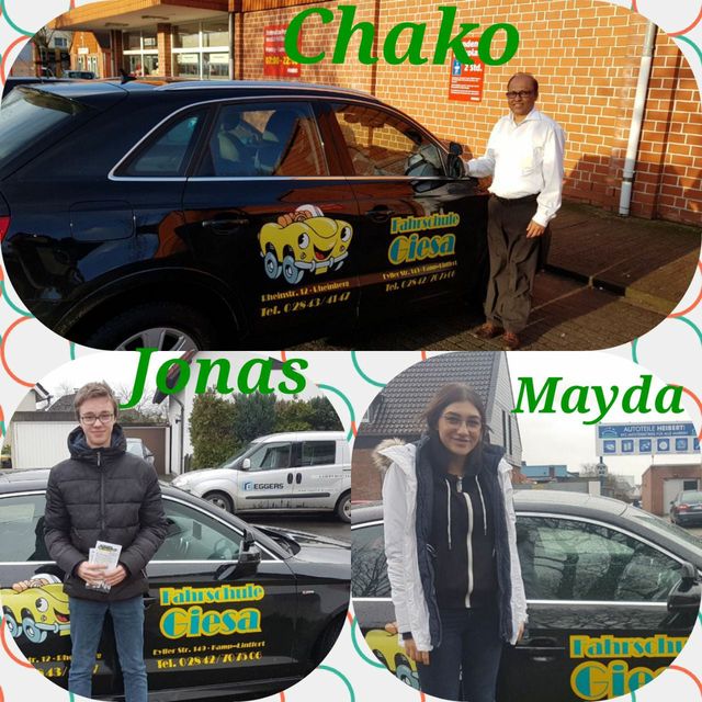 Führerscheinneulinge Chako, Jonas & Mayda
