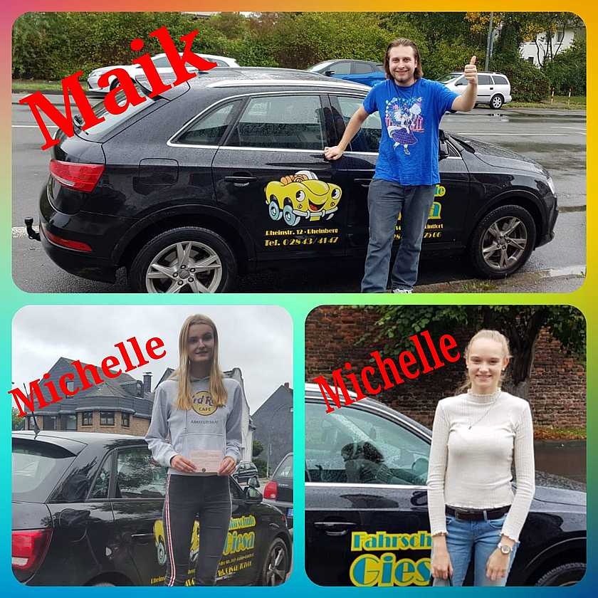 27.09.2019: Unsere neuen Führerscheininhaber Maik, Michelle & Michelle